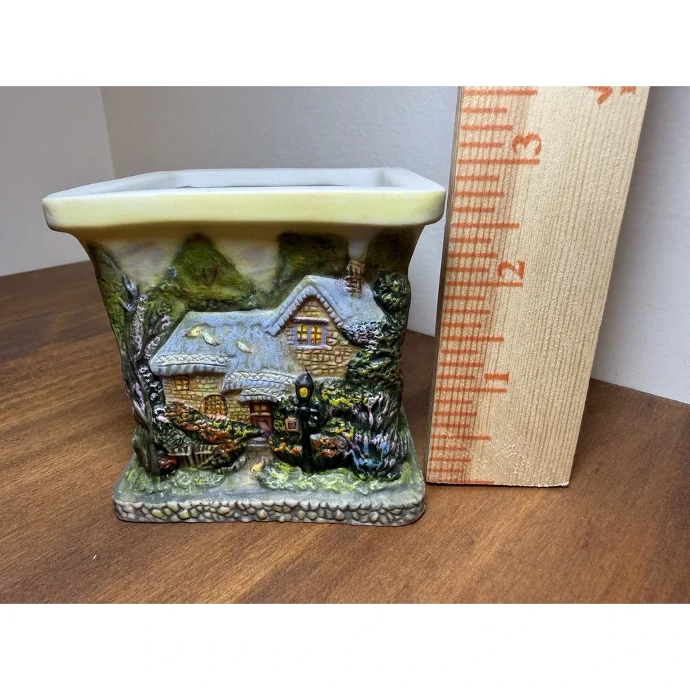 Thomas Kinkade Painter Of Light Country Cottages Votive Square Candle Holder 3